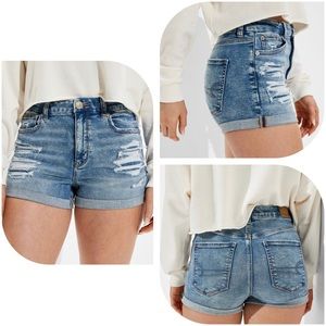 AE Ne(x)t Level Curvy High-Waisted Denim Short Short